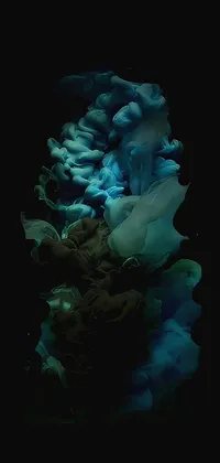 This phone live wallpaper is a stunning abstract digital painting featuring a group of clouds floating over a body of water
