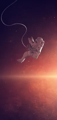 Looking for an awe-inspiring live wallpaper for your phone? This space-themed wallpaper depicts an astronaut in full gear, flying through the endless void