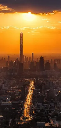 This live phone wallpaper offers an incredible aerial view of a bustling Middle Eastern city