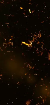 Enjoy a captivating live wallpaper that showcases an exquisite digital art creation of sparkling star formations against a backdrop of lava and dazzling gold