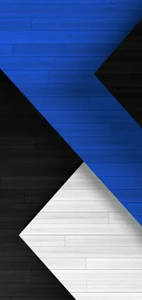This phone live wallpaper features a black and blue wall with a white arrow and a black and white wall with a blue arrow