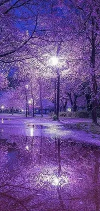 Outdoor Tree Purple Live Wallpaper