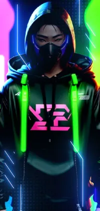 Cyberpunk Girl with Pink Hoodie Live Wallpaper - download