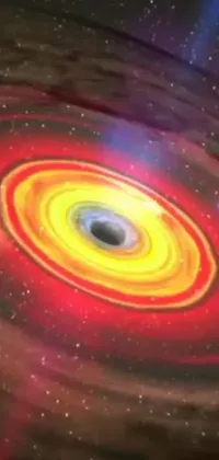 This phone live wallpaper features a stunning black hole at the center of a galaxy unlike anything you've seen before