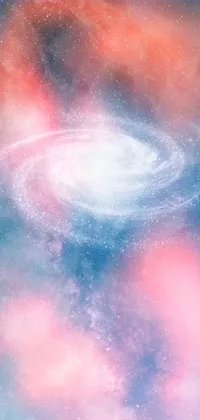 This phone live wallpaper is a mesmerizing cosmic painting of a spiral galaxy