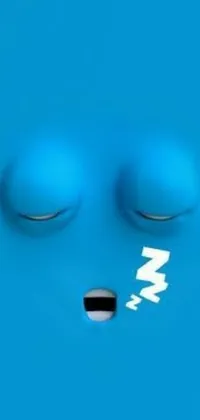 This stunning live wallpaper features a close-up of a sleeping person's face set against a vibrant blue background