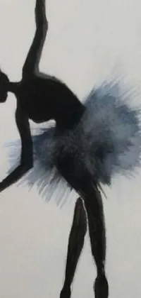 This phone live wallpaper features an elegant painting of a ballerina in a tutu, presented through a striking ink drawing style that's trending on Tumblr and Saatchi Art
