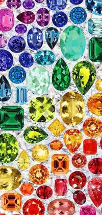 Add a touch of glamour and shine to your phone's screen with this stunning gemstones live wallpaper