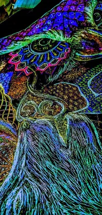 This phone live wallpaper features a close-up drawing on a table, inspired by psychedelic art, digital art, and Thailand art