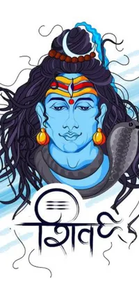 This phone live wallpaper features a colorful cartoon avatar of Lord Shiva, the Hindu god of transformation and the destroyer of evil