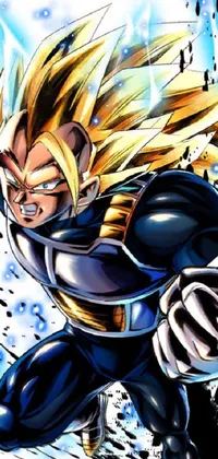 This animated live wallpaper for your phone features Gohan from Dragon Ball in Super Saiyan 3 form
