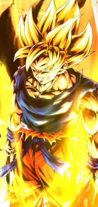 This live wallpaper features a stunning artwork of a popular anime character from Dragon Ball