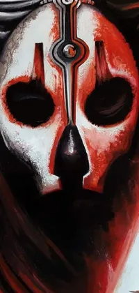 This live wallpaper showcases a stunning airbrush painting of Darth Vader, the iconic villain of the Star Wars universe