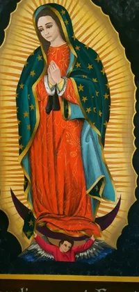Enhance your phone's display with the Virgin of Guadalupe live wallpaper