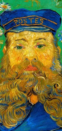 This stunning live wallpaper for your phone features a breathtaking painting of a man with a lush beard