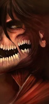 This live wallpaper for your phone features a creepy face with menacing teeth that seem ready to snap