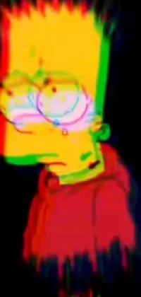 This phone live wallpaper features a striking, raytraced close-up of a person wearing glasses, with a neon color bleed and blurry footage for a dreamlike effect