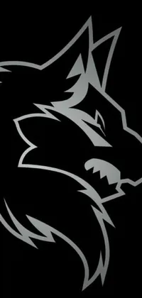 This wolf phone live wallpaper boasts a fierce logo on a black background, making an impactful statement for those who crave impressive graphics