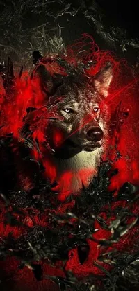 Elevate your phone with this vibrant and fierce wolf live wallpaper