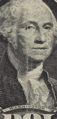 This live wallpaper features a close-up image of a one-dollar bill with a digital rendering style