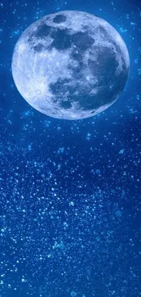 Enjoy the breathtaking view of the moon and stars with this stunning live wallpaper