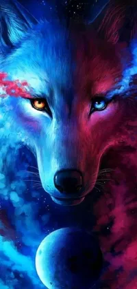 Get ready to add a wild touch to your phone screen with this stunning airbrush painting of a wolf live wallpaper