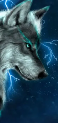 Add a touch of mystique to your phone with this breathtaking phone live wallpaper featuring a howling wolf and lightning in the background! The wolf, depicted in shades of silver and blue, is a Protogen species hybrid bringing a unique energy to the image