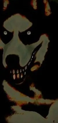 This live phone wallpaper features a dark and haunting scene of a peacefully resting dog as the Reaper stands close by with an open mouth, about to consume you