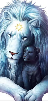 Enhance your phone's wallpapers with our new Lion and Cat digital painting
