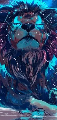 Transform your phone screen into a captivating universe with this lion live wallpaper
