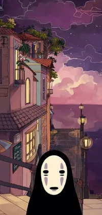 This electric live wallpaper is inspired by Studio Ghibli and art nouveau