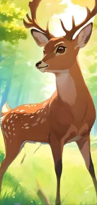 Painting Deer Mammal Live Wallpaper