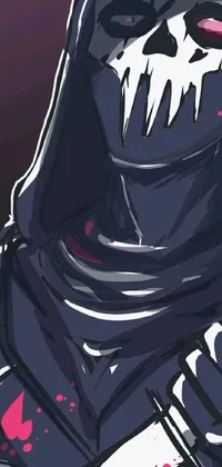 This phone live wallpaper displays a character wearing a hoodie, dressed in a venom costume with fuchsia skin peeking through the armor