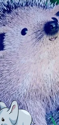 Enjoy the lush green fields and charming, anthropomorphic hedgehog with this phone live wallpaper