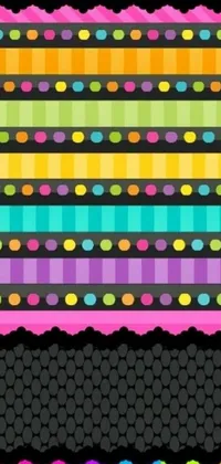 This lively live phone wallpaper boasts bold, colorful stripes atop a sleek black backdrop