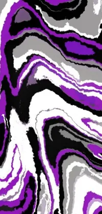 This phone live wallpaper showcases a striking purple and black marble pattern that is sure to captivate your senses