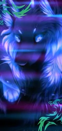 This phone live wallpaper depicts a stunning digital art of a girl with electric blue hair