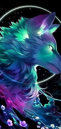 Looking for a stunning live wallpaper that boasts a fierce and captivating wolf floating in clear water? Look no further than this stunningly designed artwork! Expertly crafted with intricate detail and gorgeous colors that pop off the screen, this ultraviolet and neon creation is perfect for nature lovers, with a design that is perfect for a phone background or social media profile picture