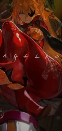 This phone live wallpaper features animated anime characters, a lady in red armor, and Gadget Hackwrench tinkering with her tools against the ominous background of Giygas