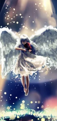 Enjoy a stunning live wallpaper on your phone with an angelic theme
