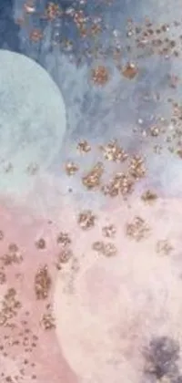 This stunning live wallpaper for phones features a beautiful abstract watercolor painting in hues of pink, blue, and gold