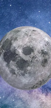 This live wallpaper for your phone features a stunning image of a hexagon-shaped moon set against a starry background