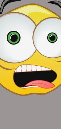 Brighten up your phone with this live wallpaper featuring a yellow emoticon wearing a surprised expression