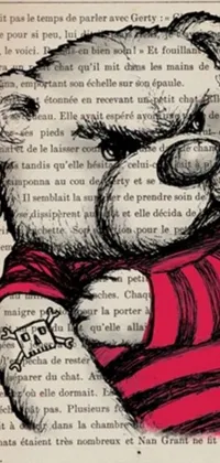 This live wallpaper features a hand-drawn teddy bear wearing a red shirt in a whimsical storybook illustration style