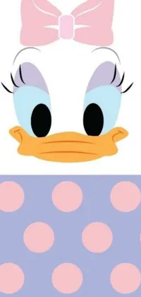 This live wallpaper features an adorable cartoon duck adorned with a cute pink bow on its head