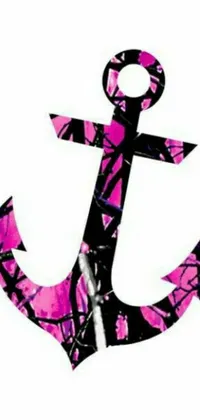 Add a touch of edge and femininity to your phone with this pink and black anchor live wallpaper