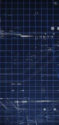 The DeviantArt digital art live wallpaper features a futuristic blue grid with intricate lines and dots inspired by engineering blueprints and the Transformers movie style tech