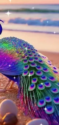 Peafowl Bird Light Live Wallpaper