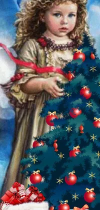Person Christmas Christmas Tree Live Wallpaper