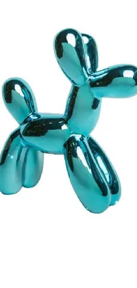 This phone live wallpaper features a shiny blue balloon dog on a white background, bringing a touch of modern art to your device